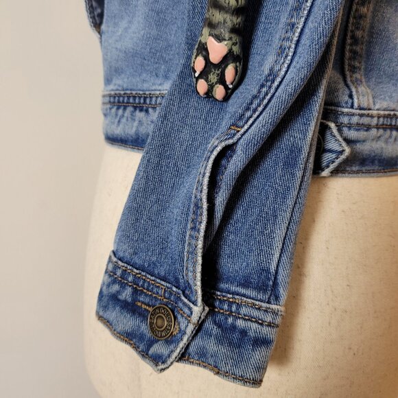 Vintage Satin Doll Jean Jacket womens S blue light/medium crop Y2K 90s 00s retro - Picture 10 of 17